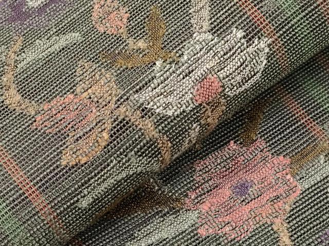 平和屋着物＊極上 夏物 1854年創業 帯屋捨松 八寸名古屋帯 枝花文 逸品 CYAA3991s6