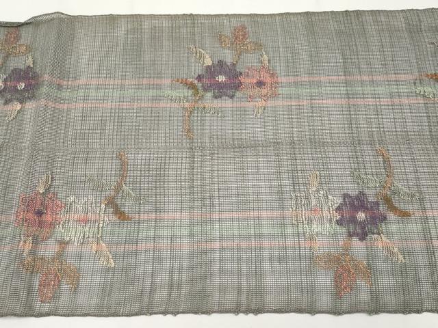 平和屋着物＊極上 夏物 1854年創業 帯屋捨松 八寸名古屋帯 枝花文 逸品 CYAA3991s6
