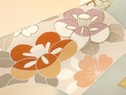 平和屋本店●極上　創業460年・千總　訪問着　駒刺繍　地紙草花文　暈し染め　金彩　雄黄色地　逸品　未使用　CYAA4001s6