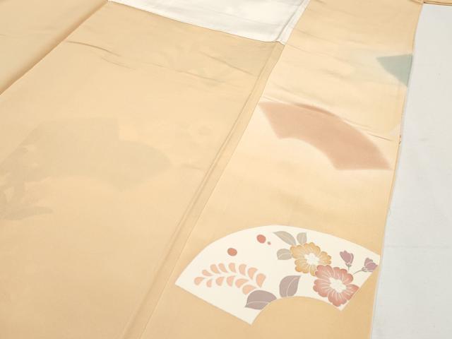 平和屋本店●極上　創業460年・千總　訪問着　駒刺繍　地紙草花文　暈し染め　金彩　雄黄色地　逸品　未使用　CYAA4001s6