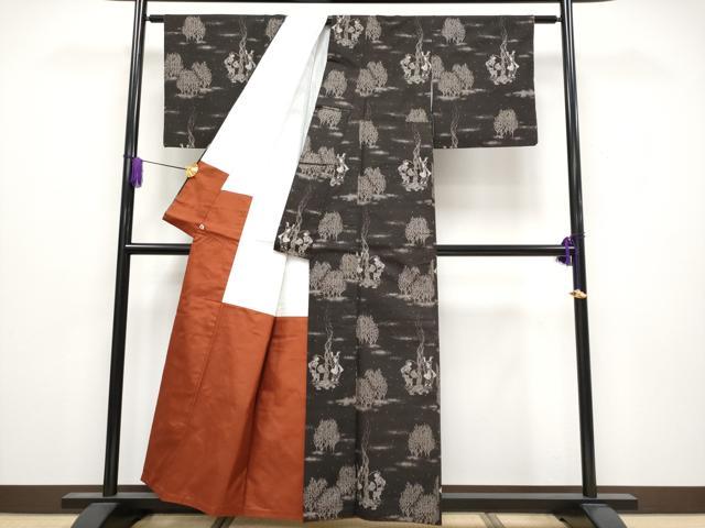平和屋着物●極上　白泥染の第一人者・絣の魔術師　恵積五郎　本場大島紬　恵大島織物謹製　9マルキ　童子　さが美扱い　逸品　CYAA4002s6