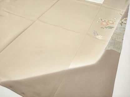 平和屋本店●極上　創業460年・千總　訪問着　刺繍　草花文　暈し染め　金彩　丁子色地　三越扱い　逸品　CYAA4004s6