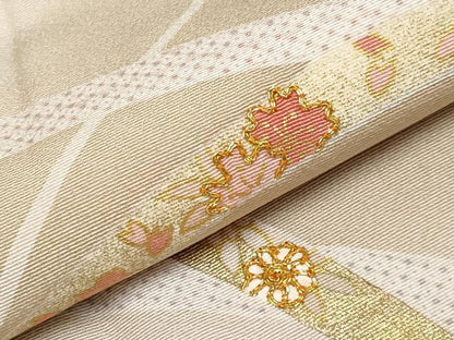 平和屋本店●極上　訪問着　駒刺繍　吉祥花文　暈し染め　金彩　柴染色地　逸品　CYAA4007s6
