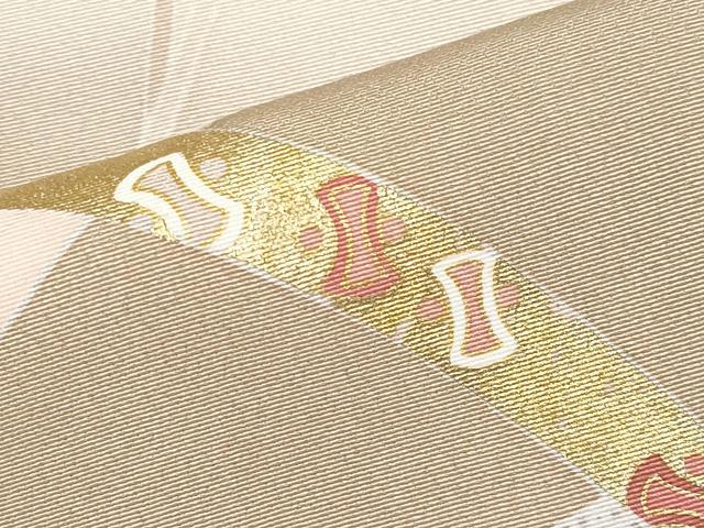 平和屋本店●極上　訪問着　駒刺繍　吉祥花文　暈し染め　金彩　柴染色地　逸品　CYAA4007s6