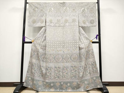 平和屋本店●極上　中国三大刺繍　スワトウ相良刺繍　総刺繍　訪問着　動物花唐草文　潤色地　逸品　CYAA4011s6