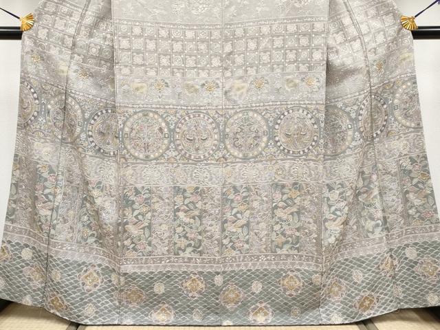 平和屋本店●極上　中国三大刺繍　スワトウ相良刺繍　総刺繍　訪問着　動物花唐草文　潤色地　逸品　CYAA4011s6