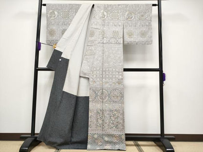平和屋本店●極上　中国三大刺繍　スワトウ相良刺繍　総刺繍　訪問着　動物花唐草文　潤色地　逸品　CYAA4011s6