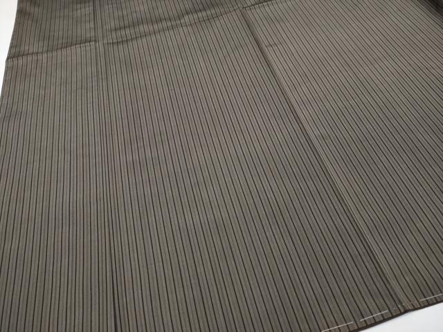 平和屋本店●極上　本場黄八丈　黒八丈　紬　平織　縞　黒橡色　逸品　CYAA4013s6