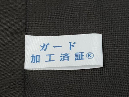 平和屋着物●極上　紬　創作工芸　総刺繍　総刺し子　唐草文　黒地　反端付き　逸品　CYAA4017s6