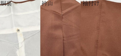 平和屋着物●極上　銀座きしや　訪問着　シダ　海老茶色地　金彩　たとう紙付き　逸品　CYAA4019s6