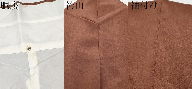 平和屋着物●極上　銀座きしや　訪問着　シダ　海老茶色地　金彩　たとう紙付き　逸品　CYAA4019s6