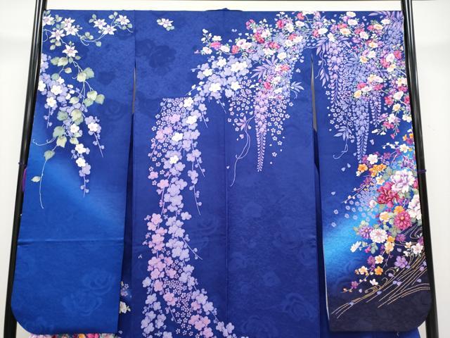 平和屋着物●森英恵・HANAE MORI　六通柄袋帯　唐織　桜流し　金糸　正絹　逸品　BAAW4368hv 平和屋着物○極上 森英恵・HANAE MORI 振袖 駒刺繍 草花文 暈し