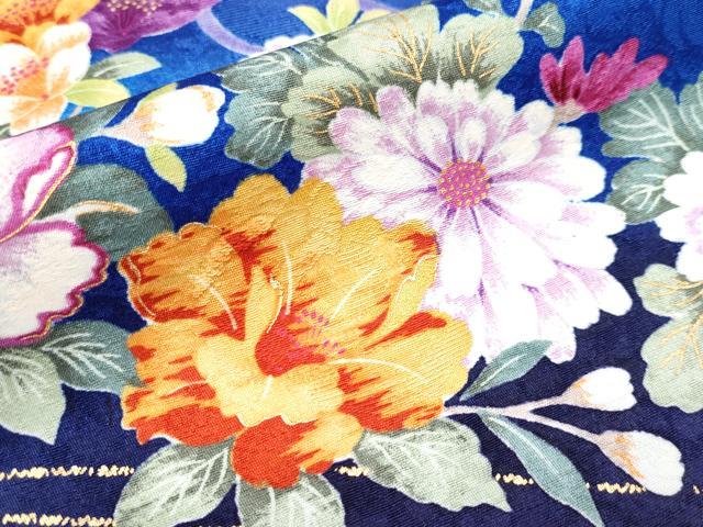 平和屋着物○極上 森英恵・HANAE MORI 振袖 駒刺繍 草花文 暈し