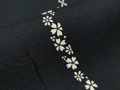 平和屋本店▽極上 男性 印傳 小紋 単衣 流線花文 黒地 逸品 CYAA4022s6
