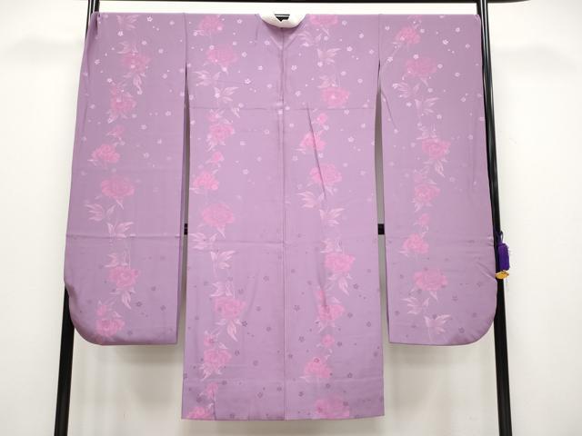 平和屋着物●振袖用長襦袢　無双仕立て　牡丹　二藍色地　やまと誂製　逸品　CYAA4024s6