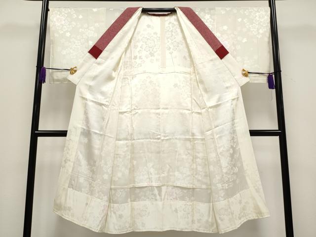 平和屋着物●上質な長襦袢　無双仕立て　舞桜地紋　鳥の子色地　逸品　CYAA4025s6