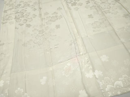 平和屋着物●上質な長襦袢　無双仕立て　舞桜地紋　鳥の子色地　逸品　CYAA4025s6