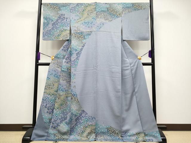 平和屋着物●極上　訪問着　舞花文　金通し地　藤鼠色地　逸品　CYAA4029s6