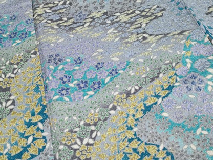 平和屋着物●極上　訪問着　舞花文　金通し地　藤鼠色地　逸品　CYAA4029s6