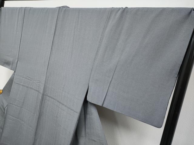 平和屋着物●極上　男性　江戸小紋　万筋　黒×素鼠色地　逸品　CYAA4031s6