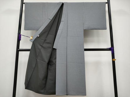 平和屋着物●極上　男性　江戸小紋　万筋　黒×素鼠色地　逸品　CYAA4031s6
