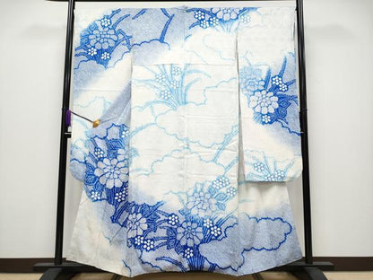 平和屋着物●極上　振袖　総絞り　雲取り草花文　逸品　CYAA4033s6