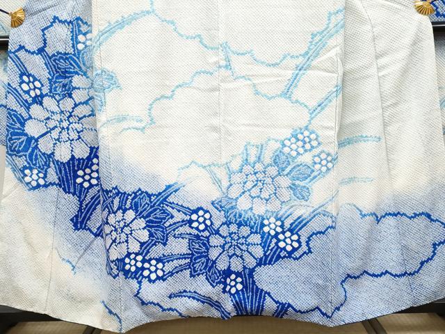 平和屋着物●極上　振袖　総絞り　雲取り草花文　逸品　CYAA4033s6
