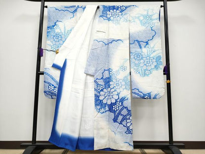 平和屋着物●極上　振袖　総絞り　雲取り草花文　逸品　CYAA4033s6