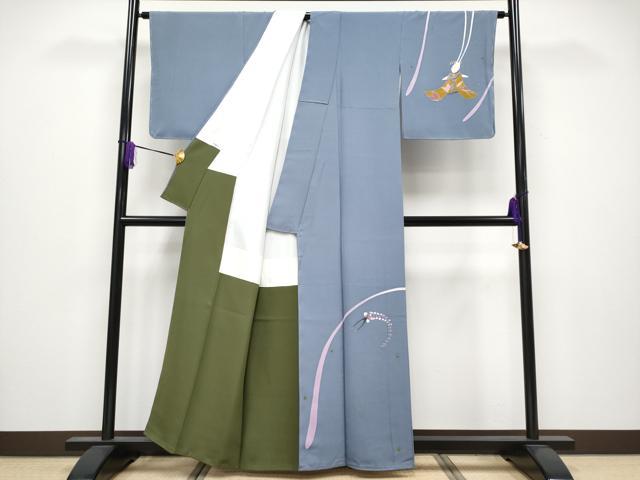 平和屋本店●極上　世界的人形師　辻村寿三郎　ジュサブロー　訪問着　刺繍　兎　薄花色地　逸品　未使用　CYAA4035s6