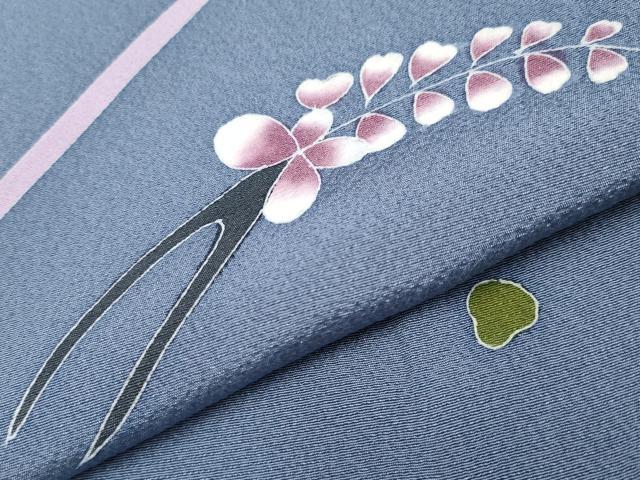 平和屋本店●極上　世界的人形師　辻村寿三郎　ジュサブロー　訪問着　刺繍　兎　薄花色地　逸品　未使用　CYAA4035s6