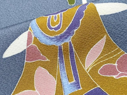 平和屋本店●極上　世界的人形師　辻村寿三郎　ジュサブロー　訪問着　刺繍　兎　薄花色地　逸品　未使用　CYAA4035s6