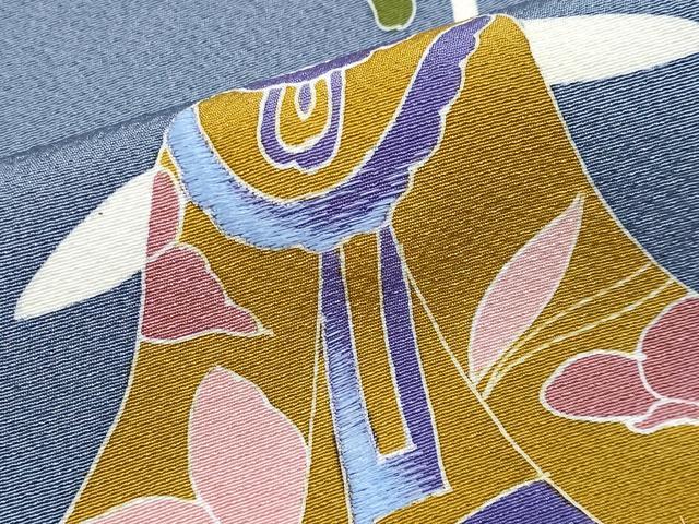 平和屋本店●極上　世界的人形師　辻村寿三郎　ジュサブロー　訪問着　刺繍　兎　薄花色地　逸品　未使用　CYAA4035s6