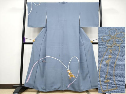 平和屋本店●極上　世界的人形師　辻村寿三郎　ジュサブロー　訪問着　刺繍　兎　薄花色地　逸品　未使用　CYAA4035s6