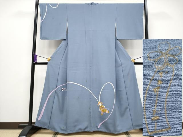 平和屋本店●極上　世界的人形師　辻村寿三郎　ジュサブロー　訪問着　刺繍　兎　薄花色地　逸品　未使用　CYAA4035s6
