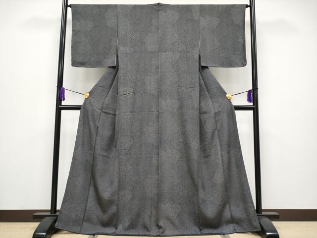 平和屋着物●極上　江戸小紋　寄せ小紋柄　黒地　逸品　CYAA4038s6