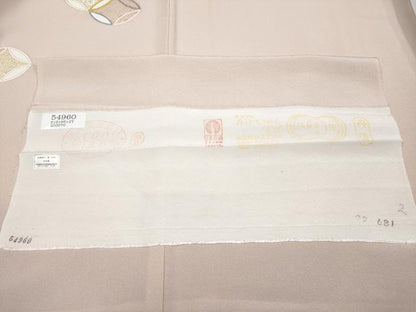 平和屋着物●極上　訪問着　七宝文　金彩　洗柿色地　反端付き　逸品　未使用　CYAA4039s6