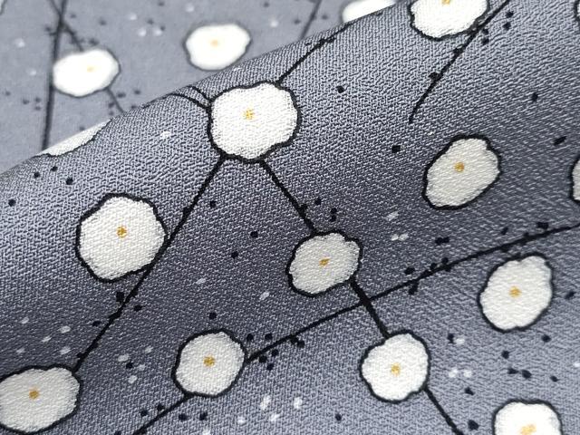 平和屋着物●極上　染織作家　染織デザイナー　大島明　訪問着　枝花文　藤煤竹色地　逸品　CYAA4040s6 平和屋着物○極上 染織作家 染織デザイナー 大島明 訪問着 枝花文 藤