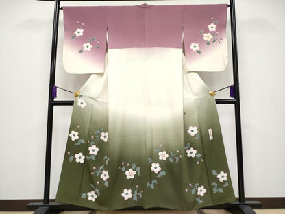 平和屋着物●極上　世界的人形師　辻村寿三郎　ジュサブロー　訪問着　舞桜　暈し染め　逸品　CYAA4042s6
