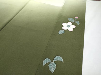 平和屋着物●極上　世界的人形師　辻村寿三郎　ジュサブロー　訪問着　舞桜　暈し染め　逸品　CYAA4042s6