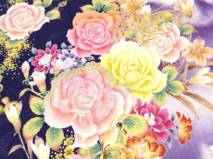 平和屋着物●極上　振袖　刺繍　花蝶文　暈し染め　銀通し地　逸品　CYAA4044s6