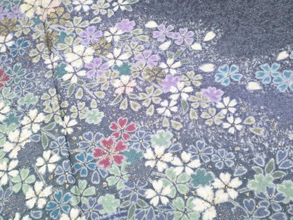 平和屋着物●極上　吉乃一廉　幻の辻が花　訪問着　舞桜文　暈し染め　銀通し地　逸品　CYAA4048s6