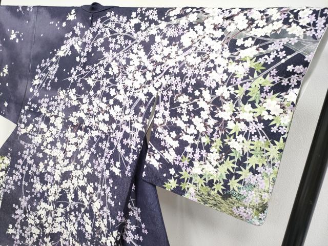 平和屋本店●極上　訪問着　富士山　枝垂れ桜　暈し染め　銀通し地　逸品　CYAA4052s6