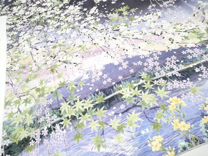 平和屋本店●極上　訪問着　富士山　枝垂れ桜　暈し染め　銀通し地　逸品　CYAA4052s6