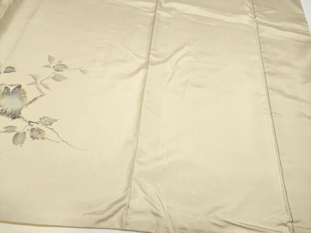 平和屋着物●極上　訪問着　本場染大島紬　フクロウ　浅黄色地　逸品　CYAA4054s6