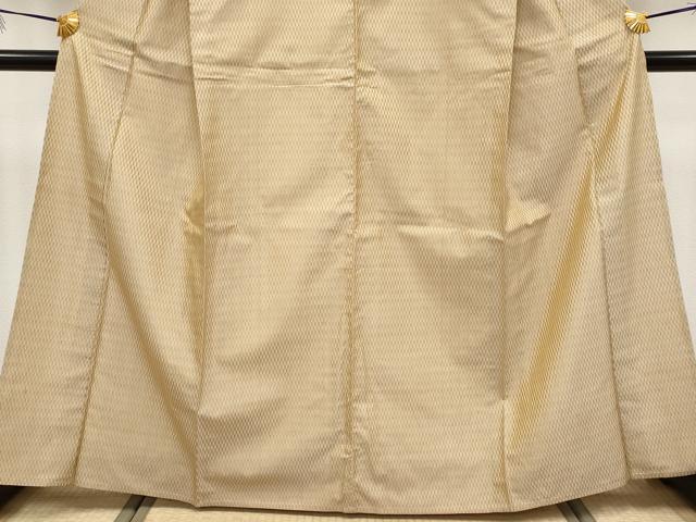 平和屋本店▽極上　山下八百子　本場黄八丈　単衣　市松綾織　紬　逸品　CYAA4055s6