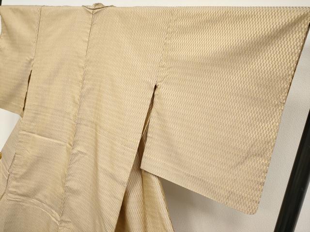 平和屋本店▽極上　山下八百子　本場黄八丈　単衣　市松綾織　紬　逸品　CYAA4055s6