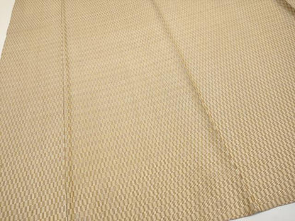 平和屋本店▽極上　山下八百子　本場黄八丈　単衣　市松綾織　紬　逸品　CYAA4055s6