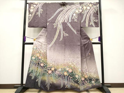 平和屋着物●極上　訪問着　作家物　辻が花　絞り　暈し染め　銀通し地　逸品　CYAA4056s6