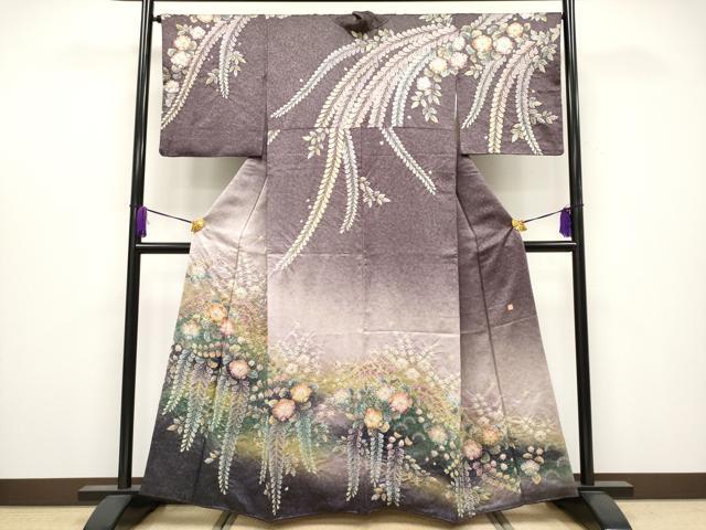 平和屋着物●極上　訪問着　作家物　辻が花　絞り　暈し染め　銀通し地　逸品　CYAA4056s6