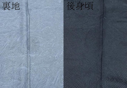 平和屋着物▽極上 江戸小紋 単衣 行儀 墨流し文様 暈し染め 黒地 逸品 CYAA4057s6